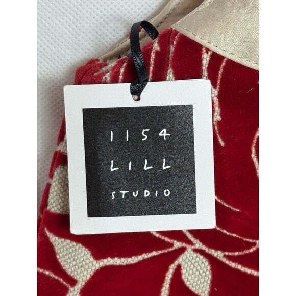 1154 Lill Studio Red & Beige Floral Chloe Handbag - Picture 4 of 9